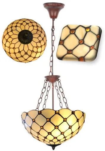 Reversed vitráž luster do spálne Tiffany HIVE Ø40 3*E27