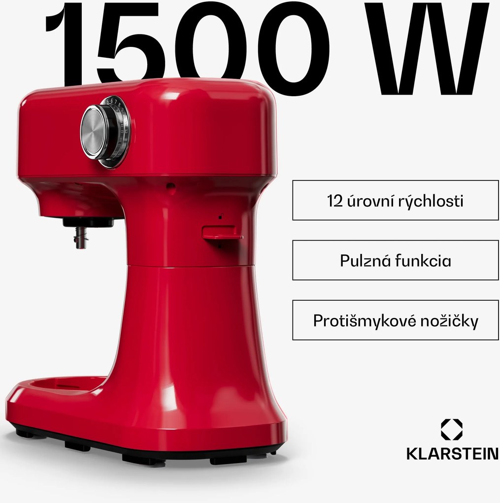 Klarstein Bella Evo kuchynský robot | planetárny miešací systém | 3 nástavce na mixovanie | 1500 W | 5 l