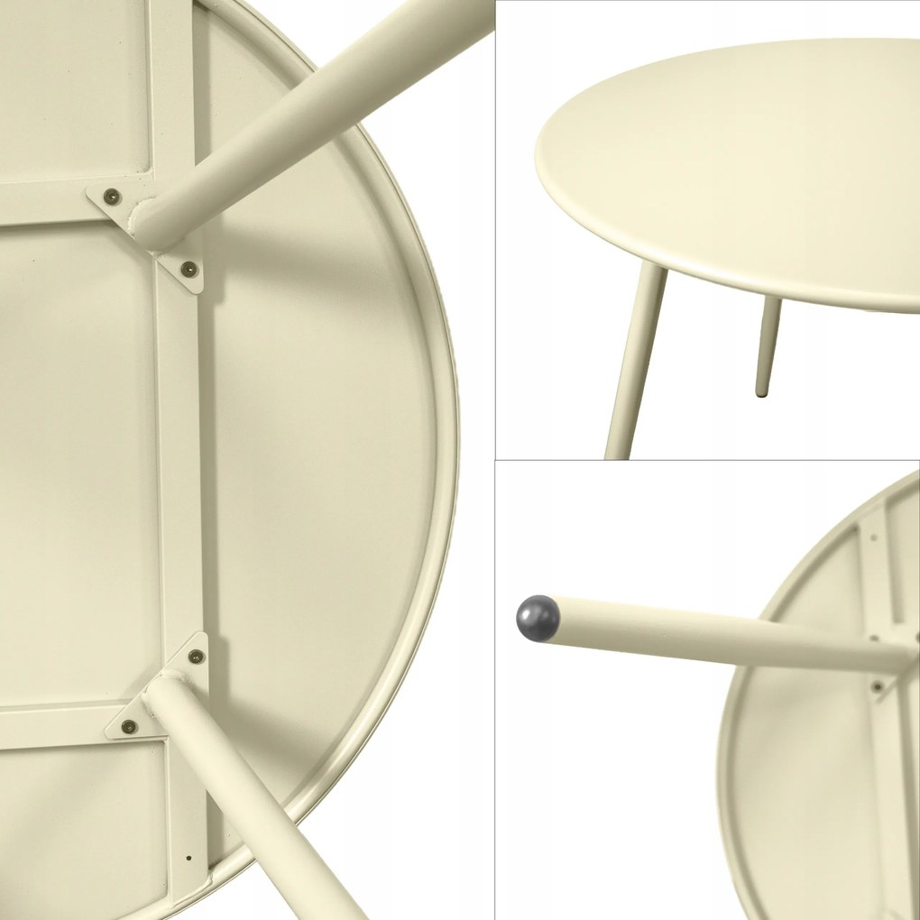 Dekorstudio Kávový stolík DOMO krémový- 80 cm