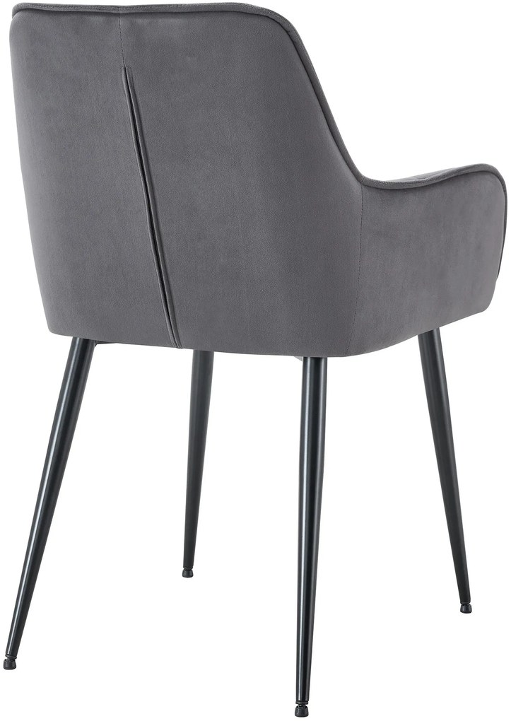 Jedálenská stolička Ferndale - zamat - tmavošedá