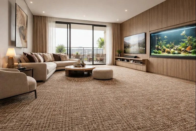 Koberec metráž Optik 15 Hnedý, na mieru, šíře 4m,5m, hnedá, filc, chodba / predsieň, Spoltex