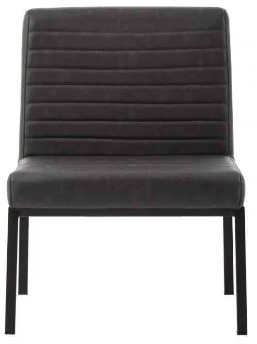 furniture-nabytek.cz - Čalúnená stolička Wingston z umelej kože a kovu, nosnosť 250 kg, šedá