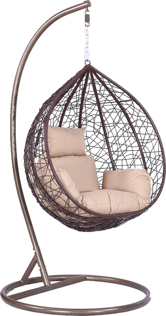 Závesné hojdacie kreslo Houseland Luna L hnedé