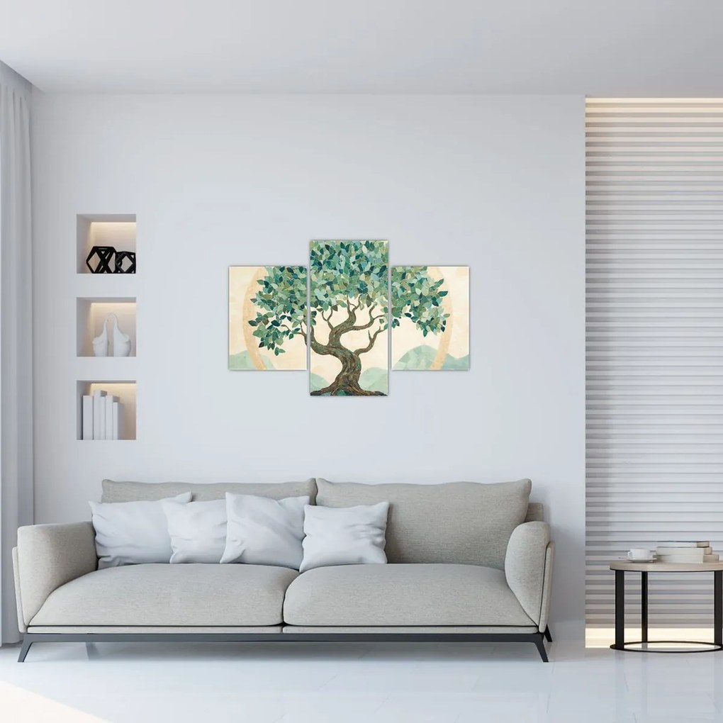 Obraz – Elegantná mozaika so stromom (90x60 cm)