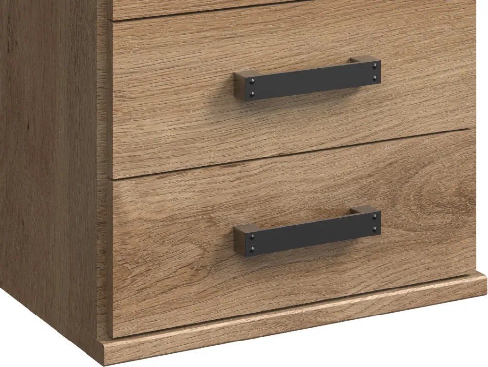 Úzka skrinka so zásuvkami Cork, 46 cm, doskový dub/grafit