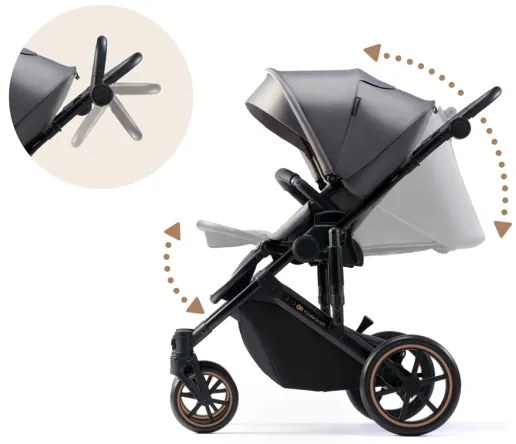 KINDERKRAFT SELECT - Kombinovaný kočík 3v1 PRIME 2 Premium Shadow grey