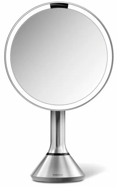 Zrkadlo Simplehuman s nastavitelným jasom Dual LED, matný nerez