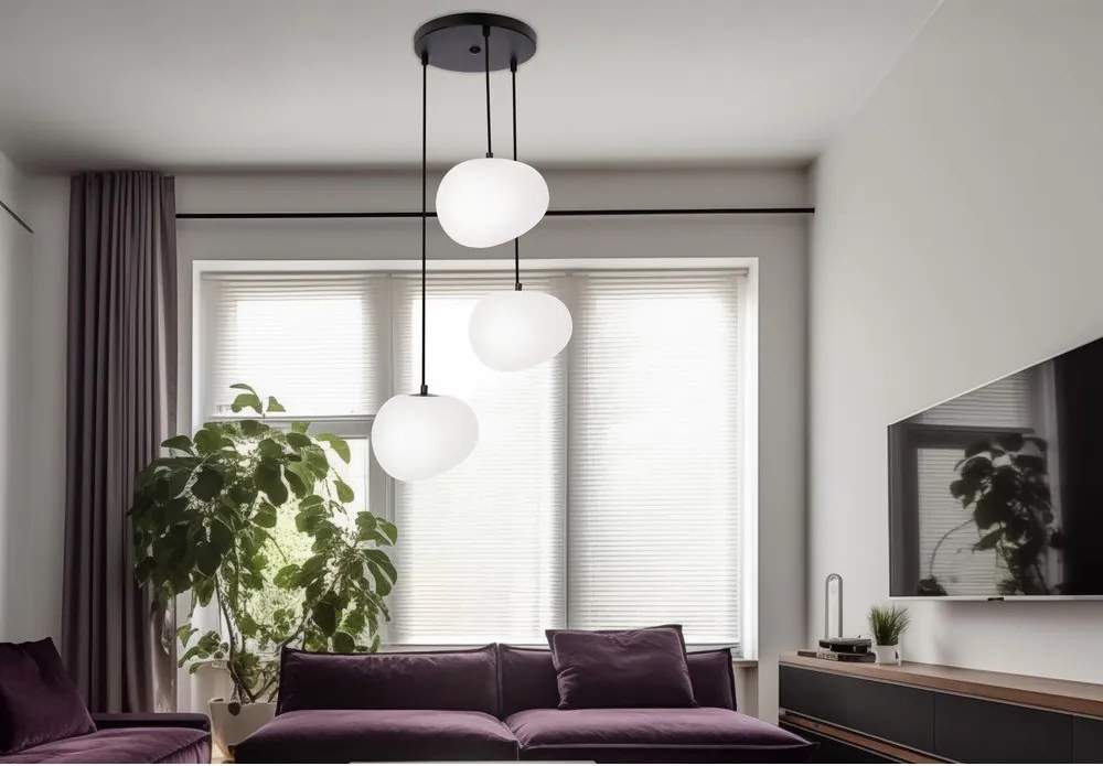 Čierno-biele závesné svietidlo ø 42 cm Stones – Candellux Lighting