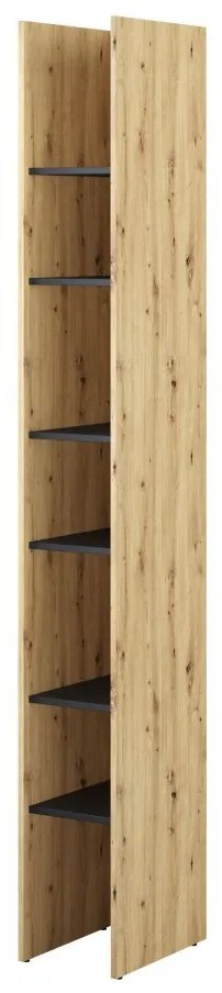 Regál Bed-Concept BC-24, Farby: dub artisan / čierna