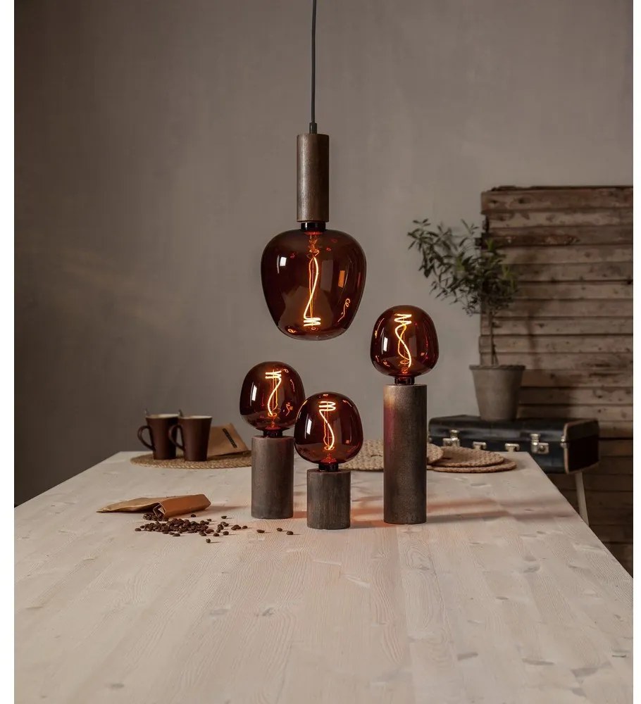 Tmavohnedé závesné svietidlo Tub – Star Trading