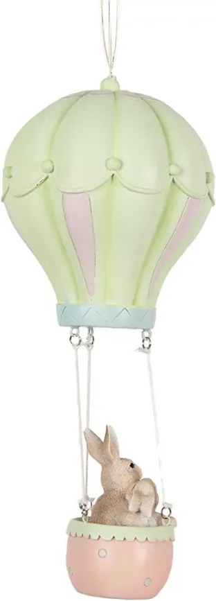 Závesná dekorácia králiky v balóne - Ø 14*34 cm
