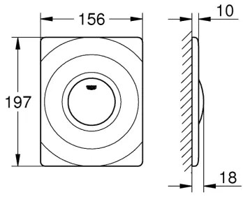 GROHE 37063000 - Ovládacie tlačidlo SURF 156 × 197 mm lesklý chróm