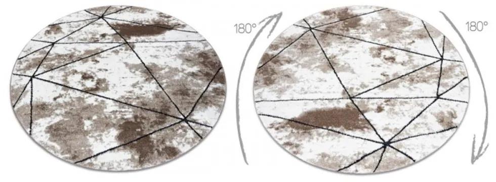 Kusový koberec Polygons hnedý kruh 120cm