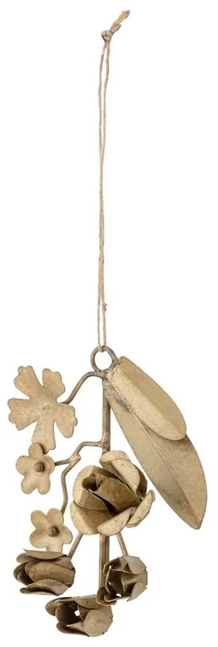 Bloomingville Kovová dekorácia na zavesenie zlatá 9,5x11,5x3 cm
