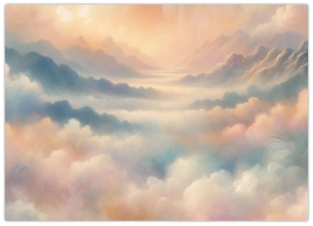 Sklenený obraz - Oblaky (70x50 cm)