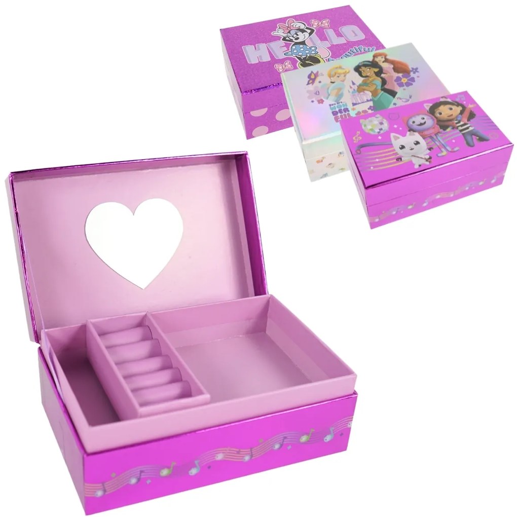 Detská šperkovnica so zrkadielkom 18x12 cm - viac variantov Farba: Minnie Mouse