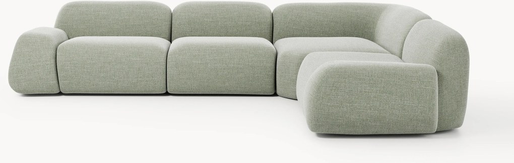 Modulárna rohová pohovka z buklé Wolke (4-miestna)