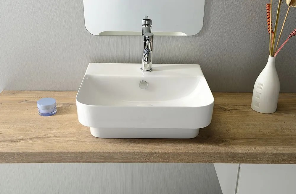 Isvea Isvea, SOTT AQUA umývadlo 57 cm, zápustné do dosky, 10SQ50057