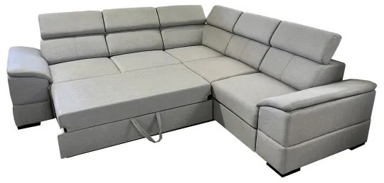 Univerzálna rohová rozkladacia sedacia súprava s úložným priestorom GRANADA sivá
