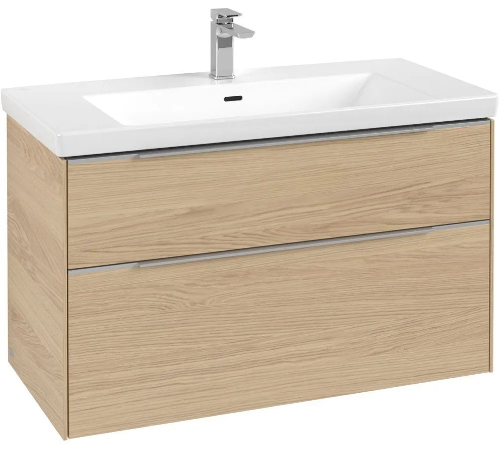 VILLEROY &amp; BOCH Subway 3.0 závesná skrinka pod umývadlo, 2 zásuvky, 973 x 478 x 429 mm, Nordic Oak, C57000VJ