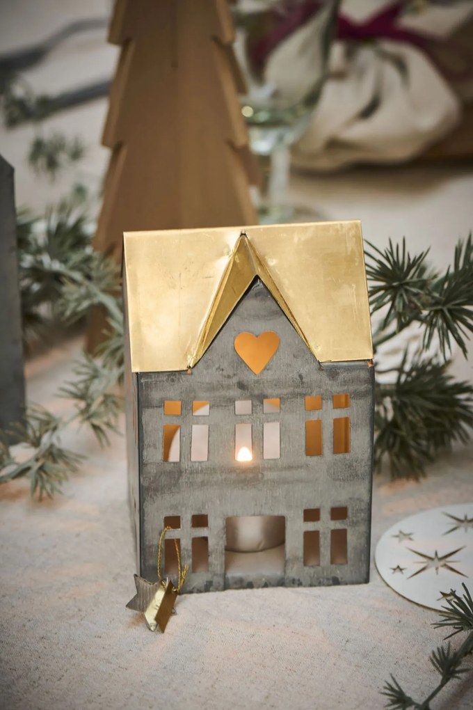 Ib Laursen Svietnik domček House Stillenat Mosadzné srdce