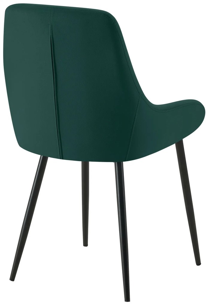 Jedálenská stolička Elmira - zamat, čierny rám - Zelená