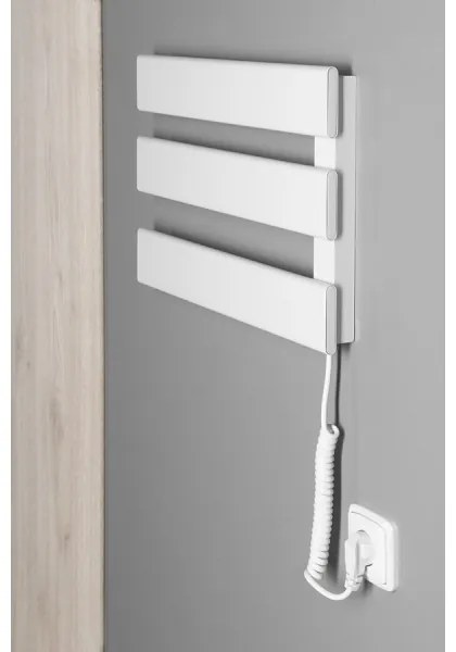 Aqualine - Elektrický sušiak na uteráky ELVIS 50W/230V 34,2 cm biela pravá