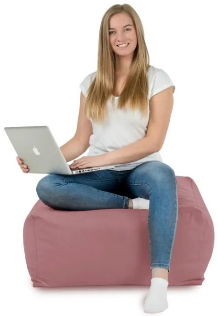 Plyšová taburetka svetloružová