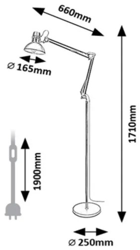 Rabalux 2197 - Stojacia lampa ARISTEO 1xE27/40W/230V krémová/zlatá
