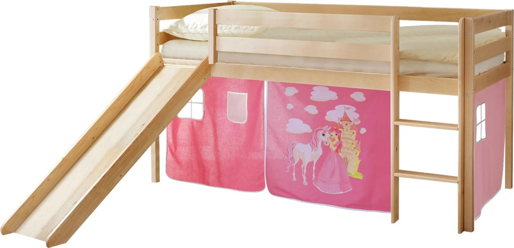 XXXLutz POSTEĽ S PRIESTOROM NA HRU, 90/200 cm farba borovice, pink Livetastic - Detské izby - 000406003709
