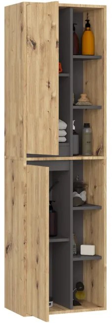 Kúpeľňová skrinka VAMI W50 2D 6P artisan dub / grafitová