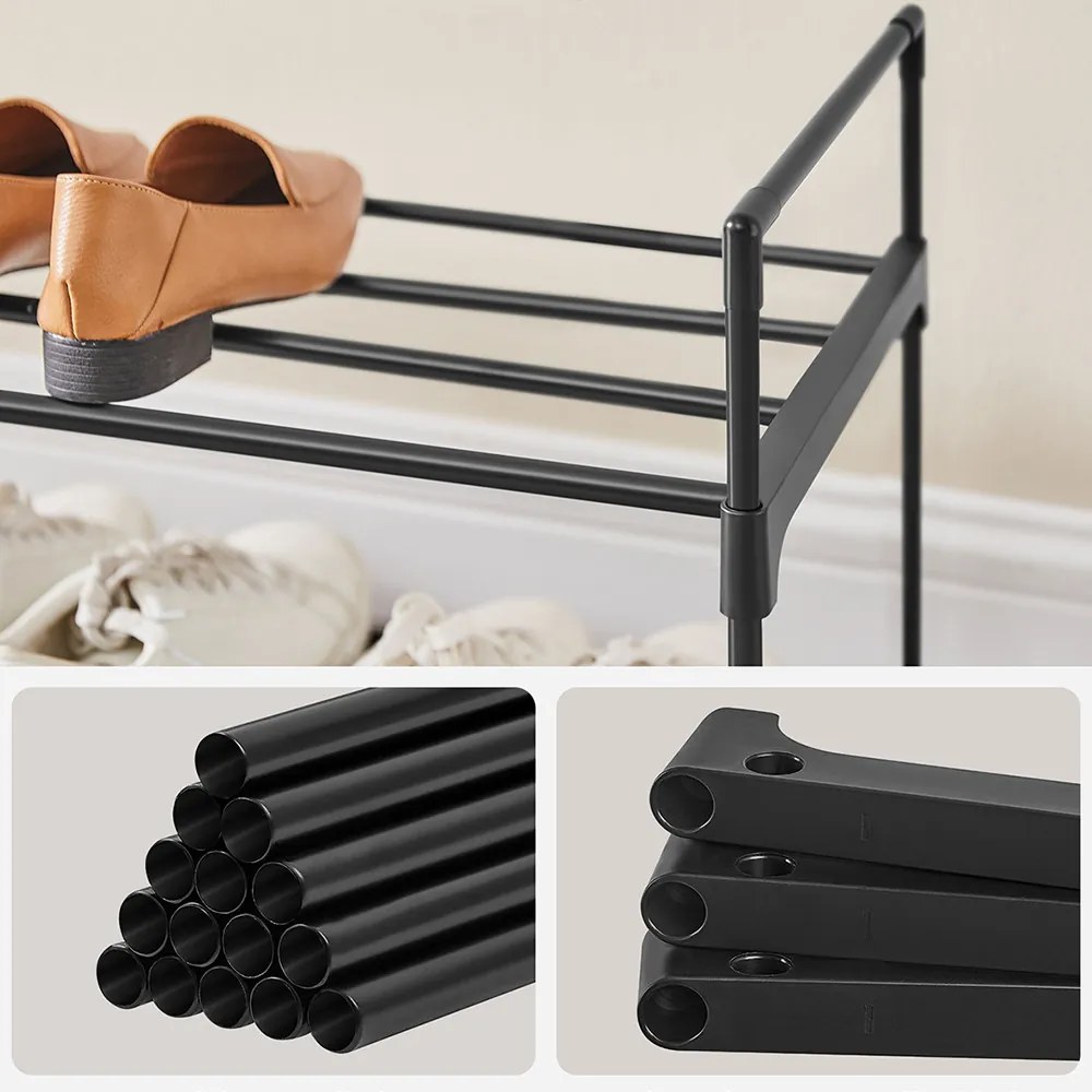 3-poschodový kovový stojan na topánky 116x30x55cm