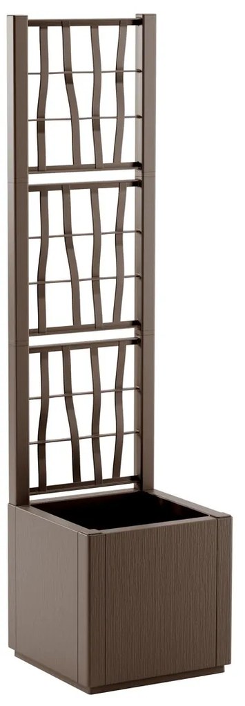 STEFANPLAST Kvetináč ETHICA s trelážou/mriežkou, svetlo šedý