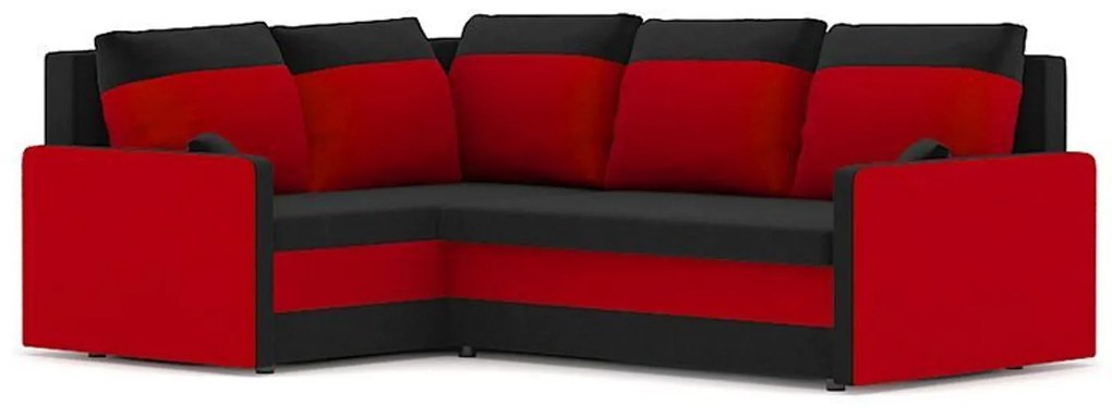 Rozkladacia rohová sedacia súprava MILTON II model 2 Ľavá Čierna/sivá