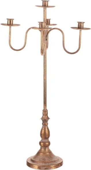 Kovový svietnik 71 cm zlatý FUP558