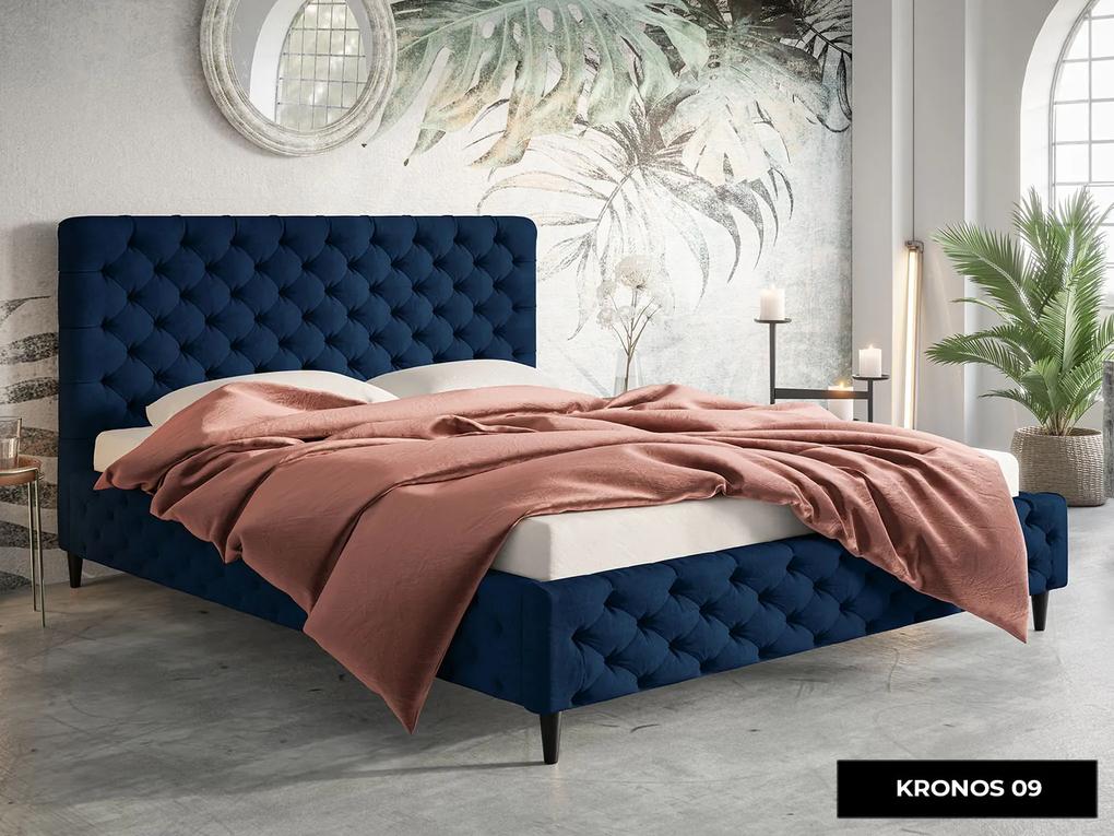 PROXIMA.store - Luxusná čalúnená posteľ EMMY ROZMER: 160 x 200 cm, FARBA NÔH: dub