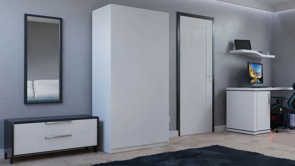 Šatníková skriňa Malva 90 cm biela