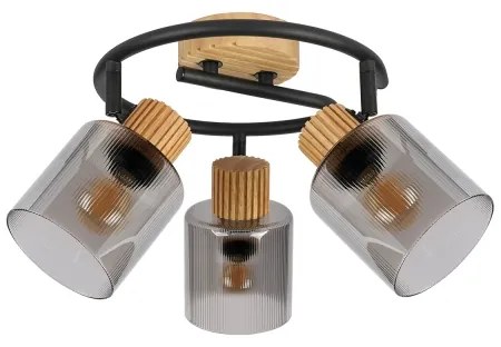 Brilagi - Bodové svietidlo HYGGE 3xE14/15W/230V drevené/dymové