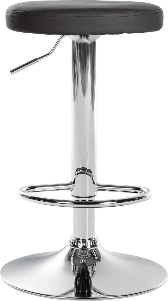 Barová stolička Ponte - koženka, chróm rám - Čierna