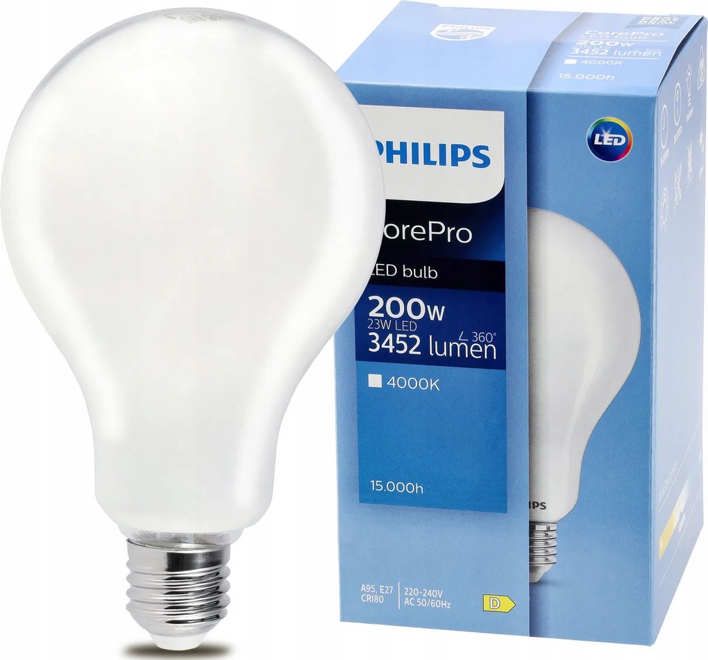 LED žiarovka Philips E27 - 23W - 3452lm - 4000k Corepro Premium