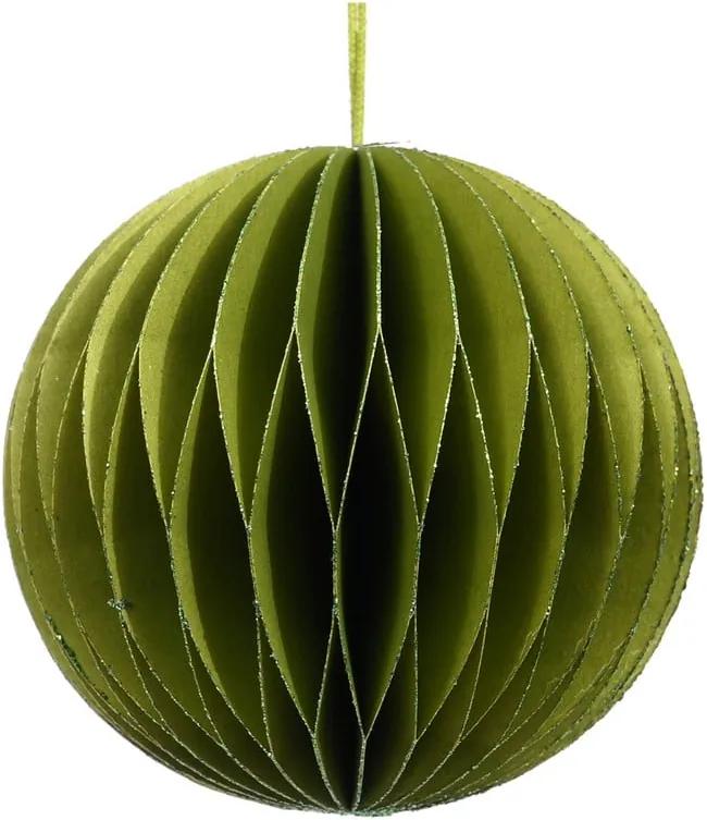 Zelená papierová vianočná ozdoba Only Natural, ø 7,5 cm