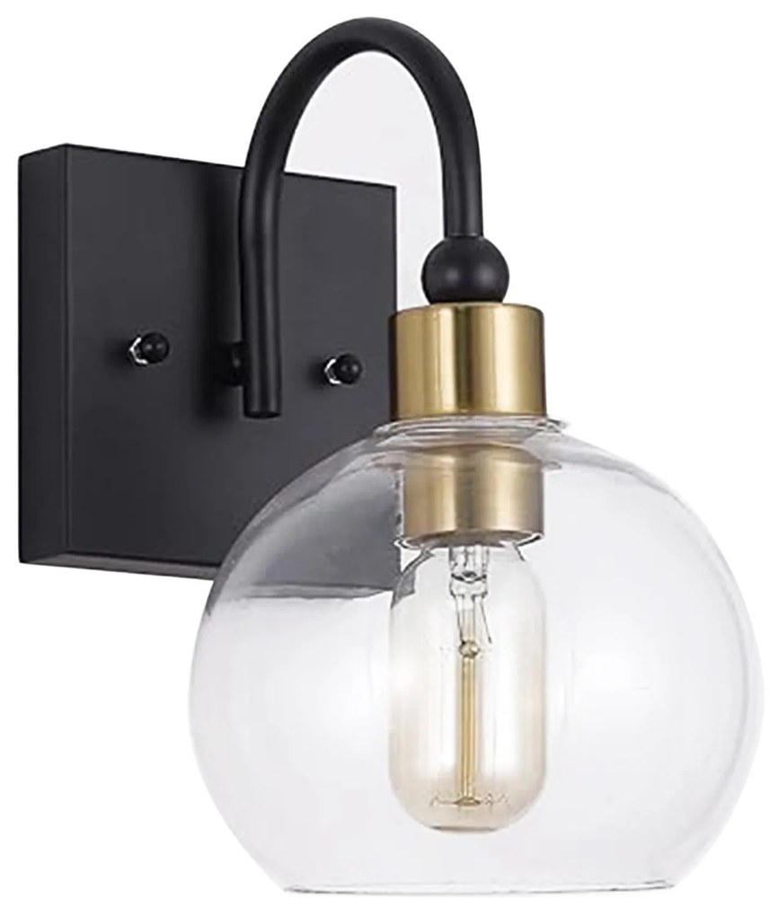 Toolight Toolight, nástenné svietidlo 1xE27 APP1580-1W, čierna-zlatá, OSW-03607