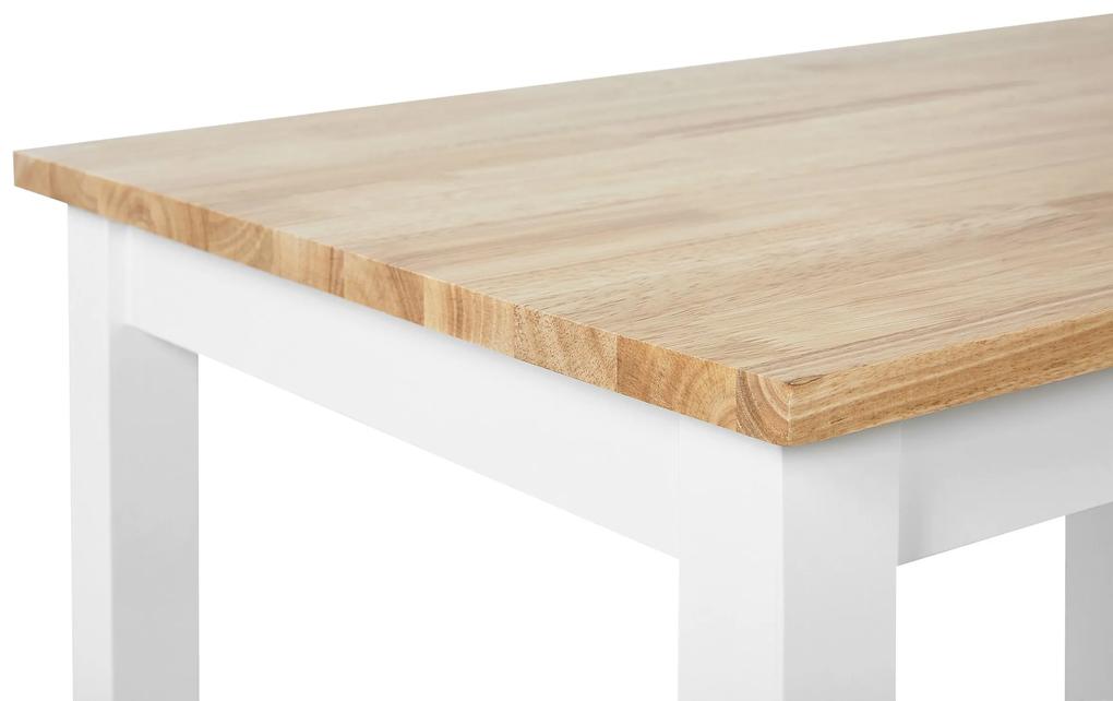Jedálenský stôl 60 x 80 cm svetlé drevo s bielou BATTERSBY Beliani