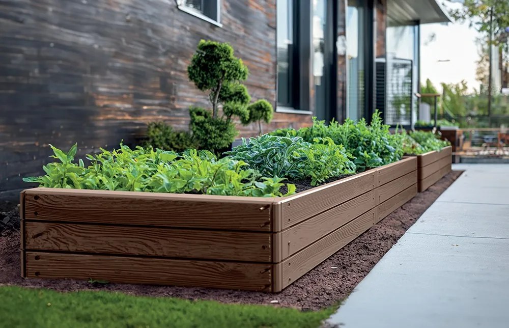 Vyvýšený záhon BASE WOODY 148 cm antracit