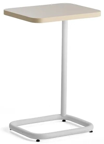 Stolík na notebook STANDBY, 425x350x647 mm, biely rám, šedobéžová doska