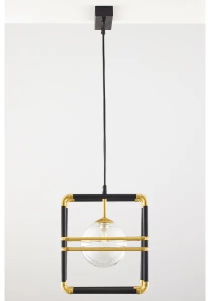 Jupiter 2029 - Luster na lanku FIORI 2xG9/10W/230V čierna/zlatá/číra