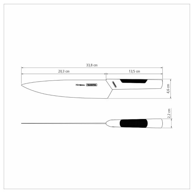 Kuchársky nôž Tramontina Nygma 20 cm - čierny