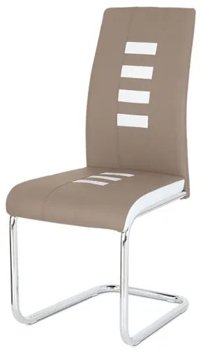 Moderná jedálenská stolička vo farbe cappucino na pohupovacej podnoži