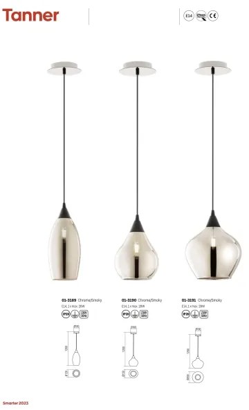 Redo 01-3190 - Luster na lanku TANNER 1xE14/28W/230V pr. 15 cm