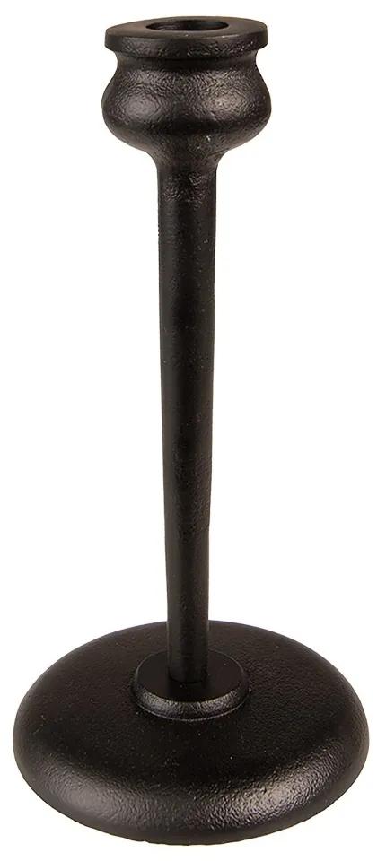 Čierny kovový svietnik na úzku sviečku Pióne - Ø 10*21 cm